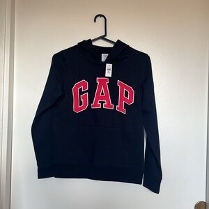 New!!!!! GAP HOODIE girl’s BLUE NAVY EMBROIDERED LOGO Sz XXL (14-16) slim fit